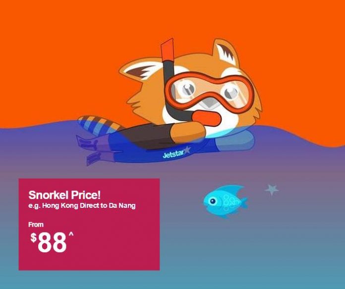 香港捷星航空：浮潛價格-$88起的票價